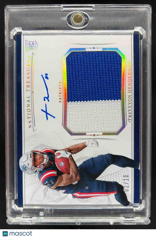 2025 Panini National Treasures TreVeyon Henderson #CRPA-THN Crossover Rookie Patch Auto /99 MEM RC