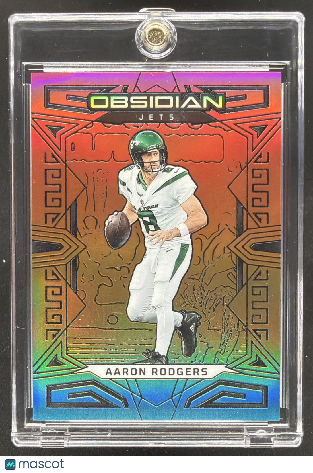 2023 Panini Obsidian Aaron Rodgers #75 Electric Etch Neon Flood FOTL 3/3