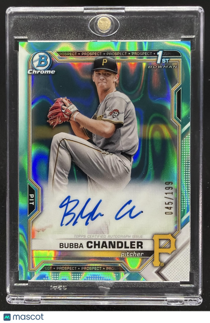 2021 Bowman Draft Bubba Chandler #CDA-BC Chrome Pick Auto Aqua Lava Refractor /199