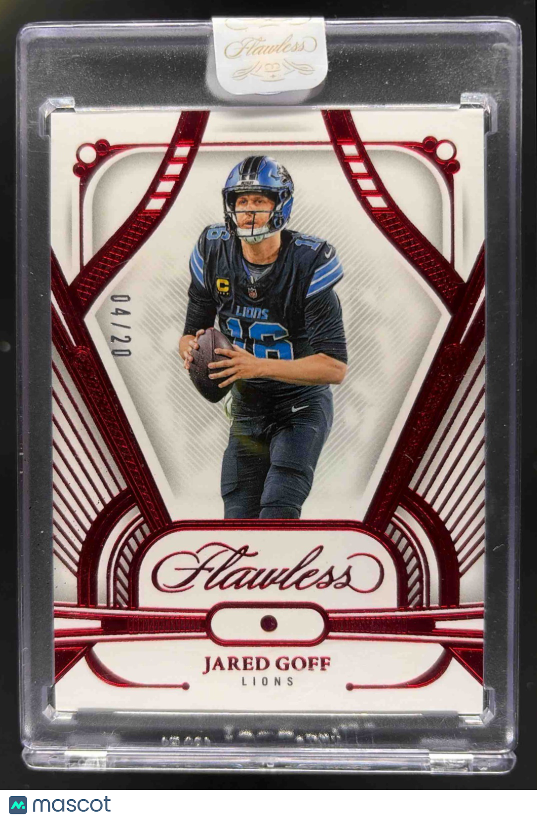 2025 Panini Prizm Jared Goff #10 Choice Red 4/20 Lions