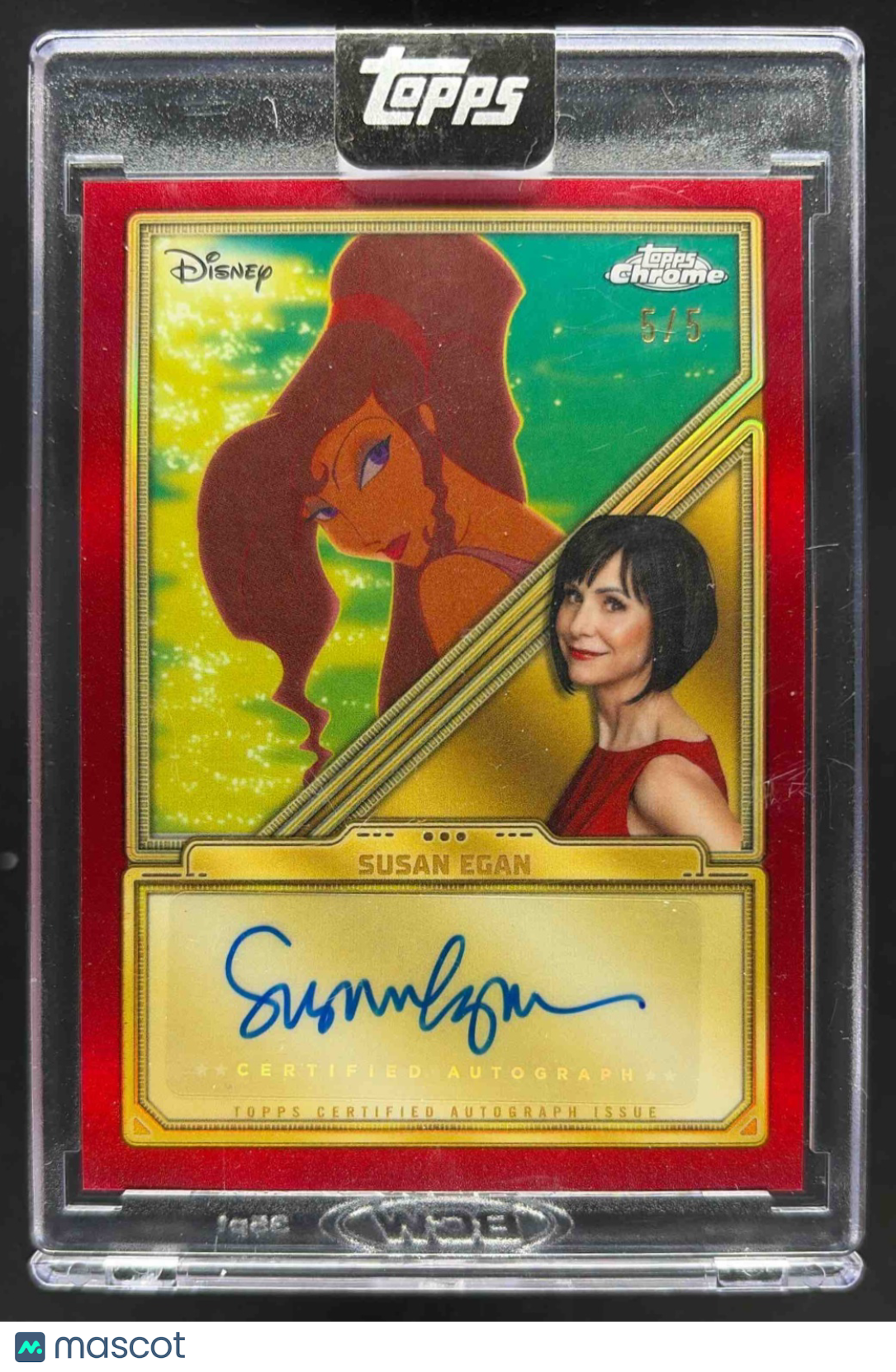2025 Topps Chrome Disney Susan Egan #AA-SE Authentic Auto Red Refractor 5/5