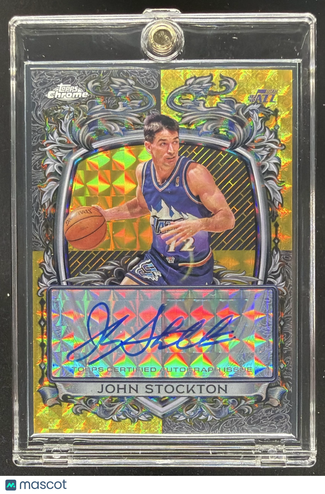 2025-26 Topps Chrome John Stockton #SS-JS Gold Refractor Auto /50