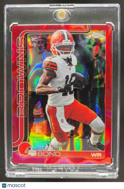 2025 Topps Chrome Isaiah Bond #341 Rookie Football Red Raywave Refractor 5/5 RC