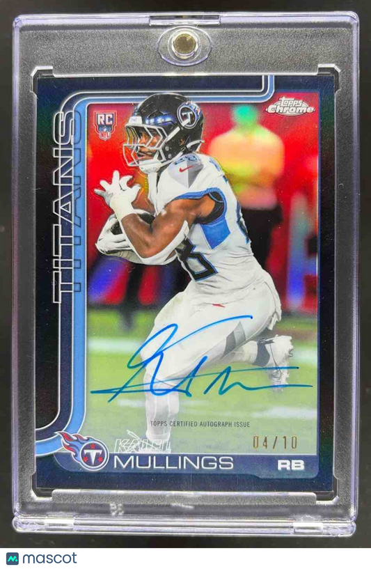 2025 Topps Chrome Kalel Mullings #RA-KMU Rookie Auto Black Refractor /10 RC