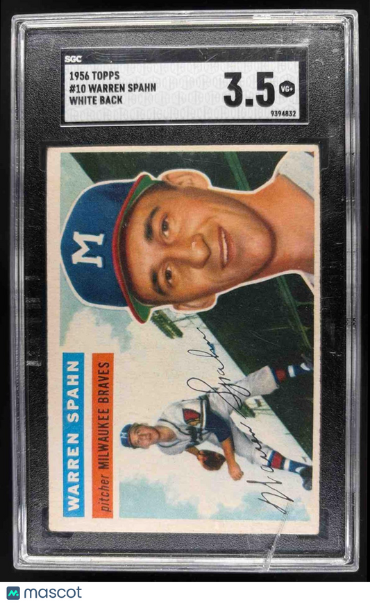 1956 Topps Warren Spahn #10a SGC 3.5