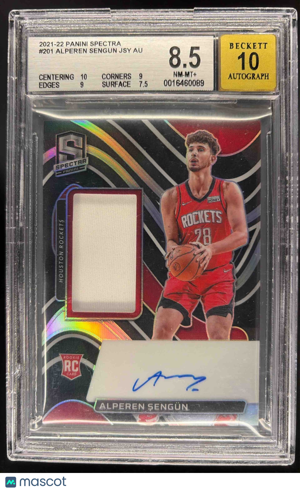 2021 Panini Prizm Alperen Sengun #RS-ALP Rookie Patch Auto BGS 8.5