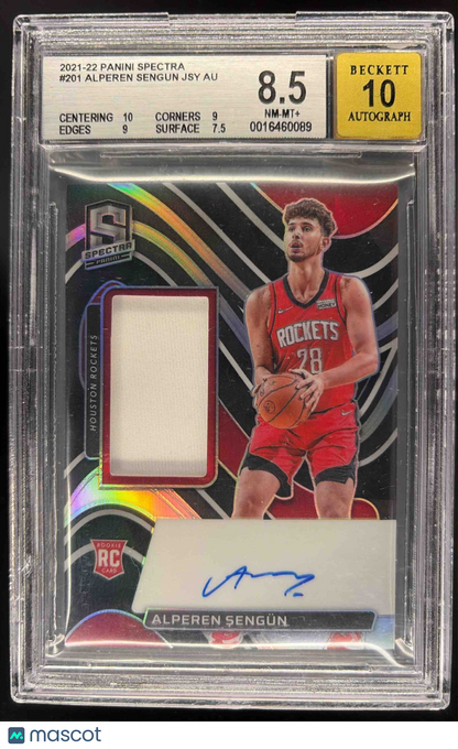2021 Panini Prizm Alperen Sengun #RS-ALP Rookie Patch Auto BGS 8.5