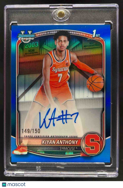 2025 Bowman Kiyan Anthony #CPA-KA Chrome Auto Blue Refractor /150 1st Prospect