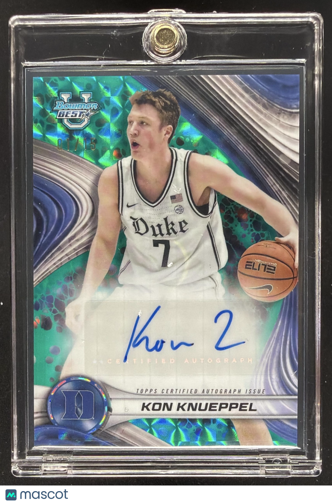 2024 Bowman's Best University Kon Knueppel #B24-KKN Best of Auto Teal Refractor /15