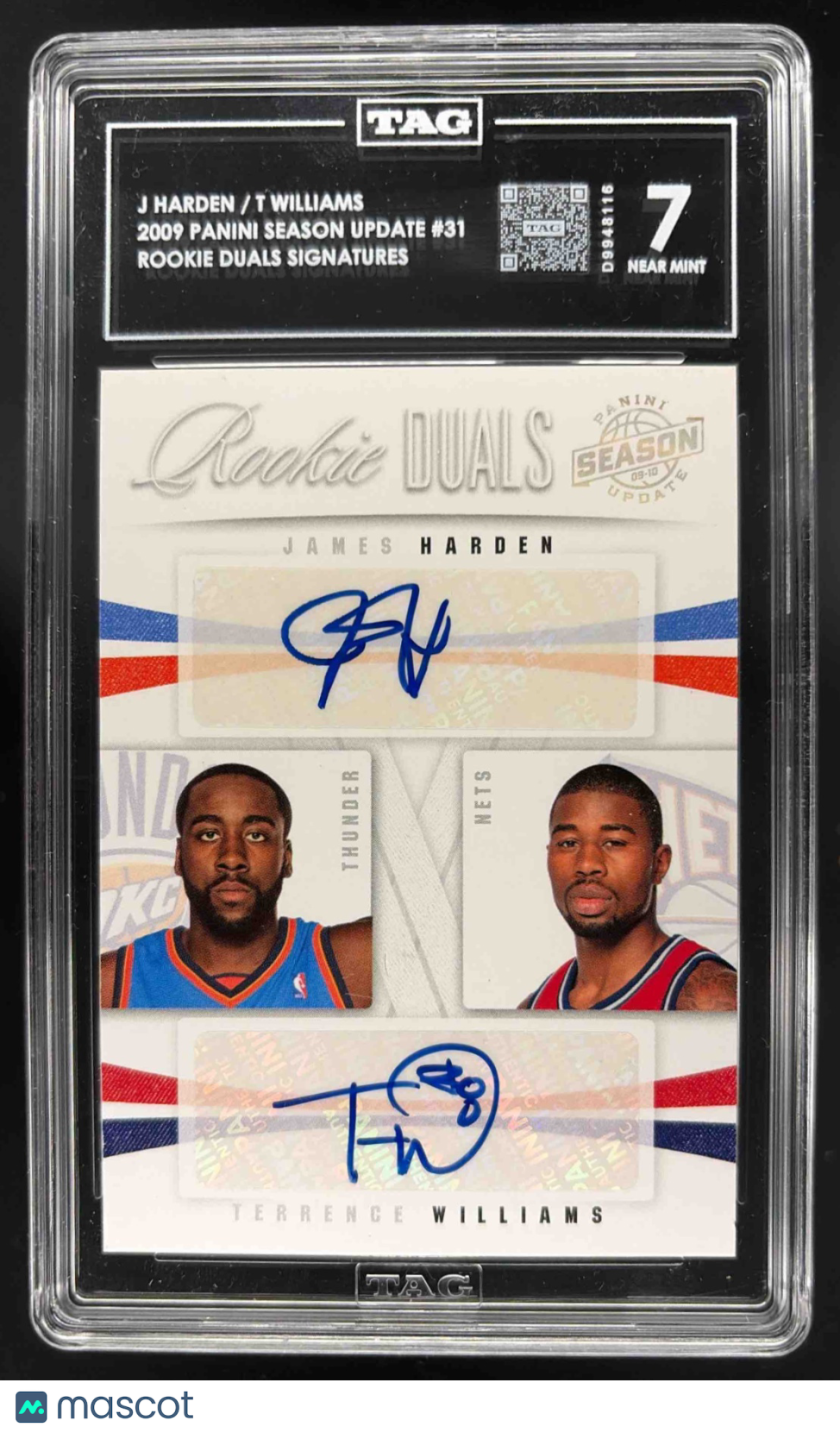 2009-10 Season Update James Harden Terrence Williams Dual Rookie Auto Tag 7 /99