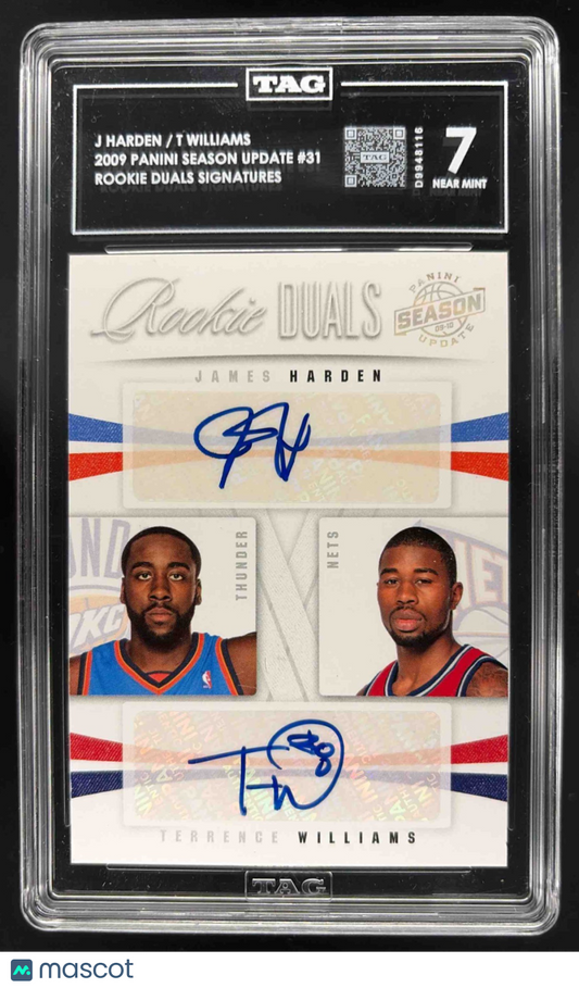 2009-10 Season Update James Harden Terrence Williams Dual Rookie Auto Tag 7 /99