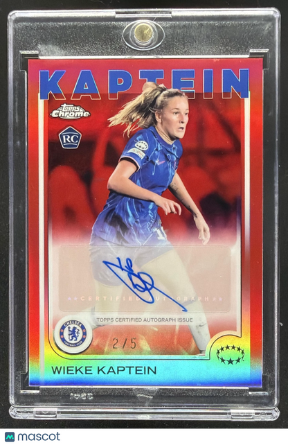 2024 Topps UEFA Women's Champions Chrome Wieke Kaptein #AV-WK RC Auto Red /5
