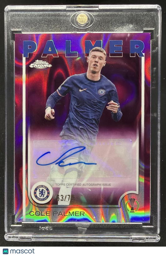 2024 Topps Chrome UEFA Club Competitions Cole Palmer #CA-CP Auto Magenta Refractor /75