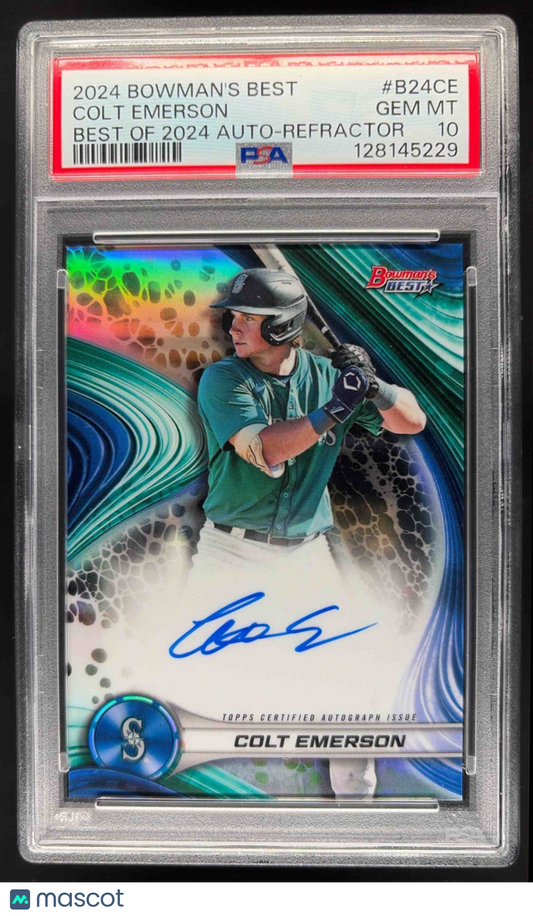 2024 Bowman's Best Colt Emerson #B24-CE Best of 2024 Refractor Auto PSA 10