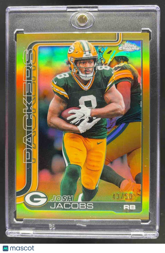 2025 Topps Chrome Josh Jacobs #110 Gold Refractor 43/50