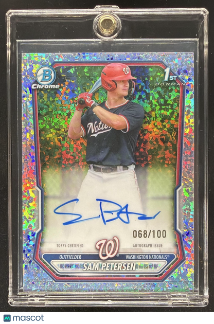 2026 Bowman Sam Petersen #CPA-SP Chrome Auto Mini-Diamond Refractor /100 1st