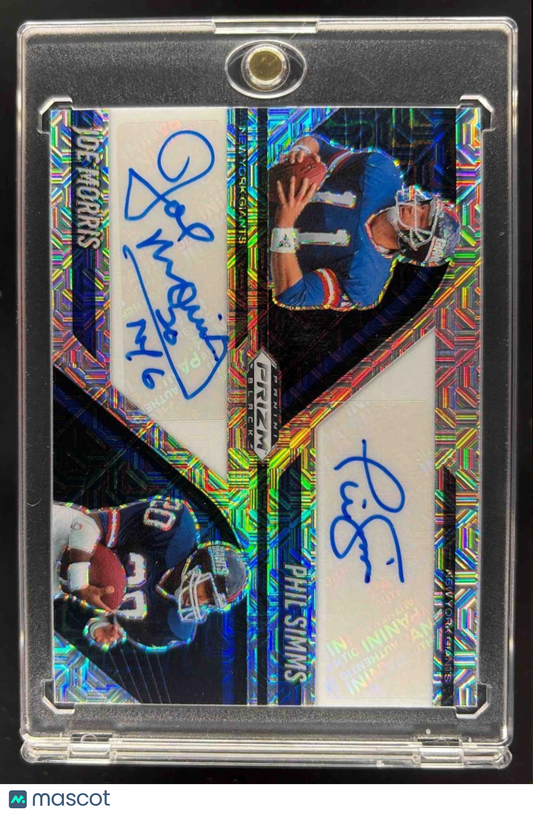 2025 Panini Prizm Black Phil Simms Joe Morris #12 Dual Auto Mojo 13/25 Giants