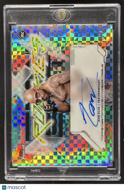 2025 Topps UFC Finest Jean Silva #FRA-JS Rookie Auto Blue Checkerboard Refractor /75 RC