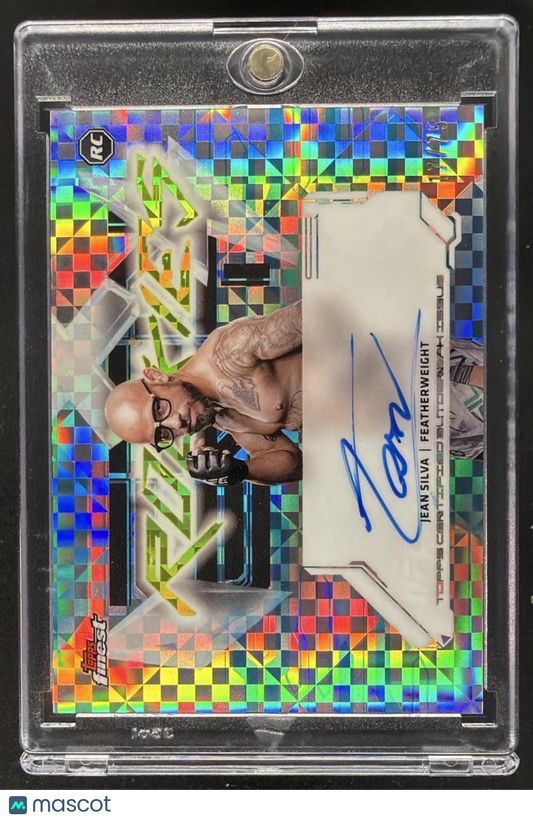 2025 Topps UFC Finest Jean Silva #FRA-JS Rookie Auto Blue Checkerboard Refractor /75 RC