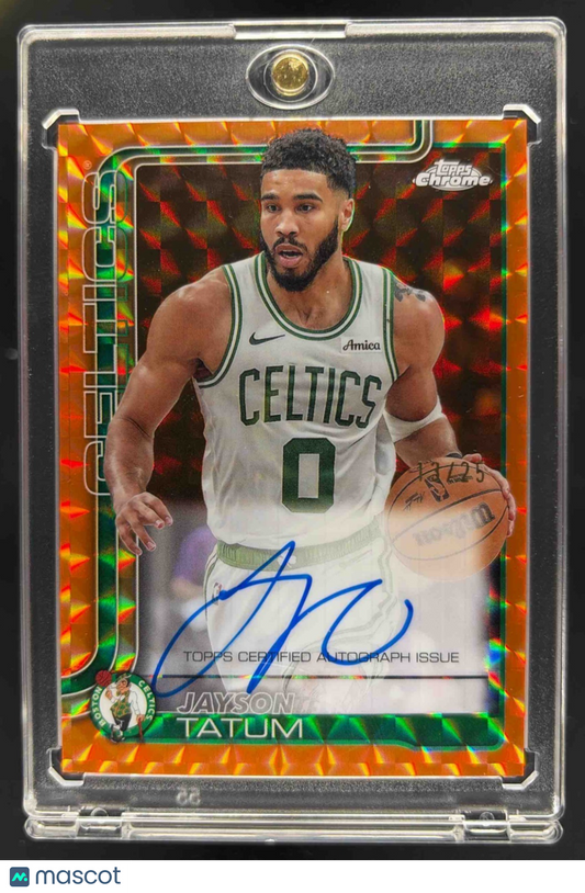 2025-26 Topps Chrome Jayson Tatum #TCA-JT Auto Orange Refractor 13/25 Celtics
