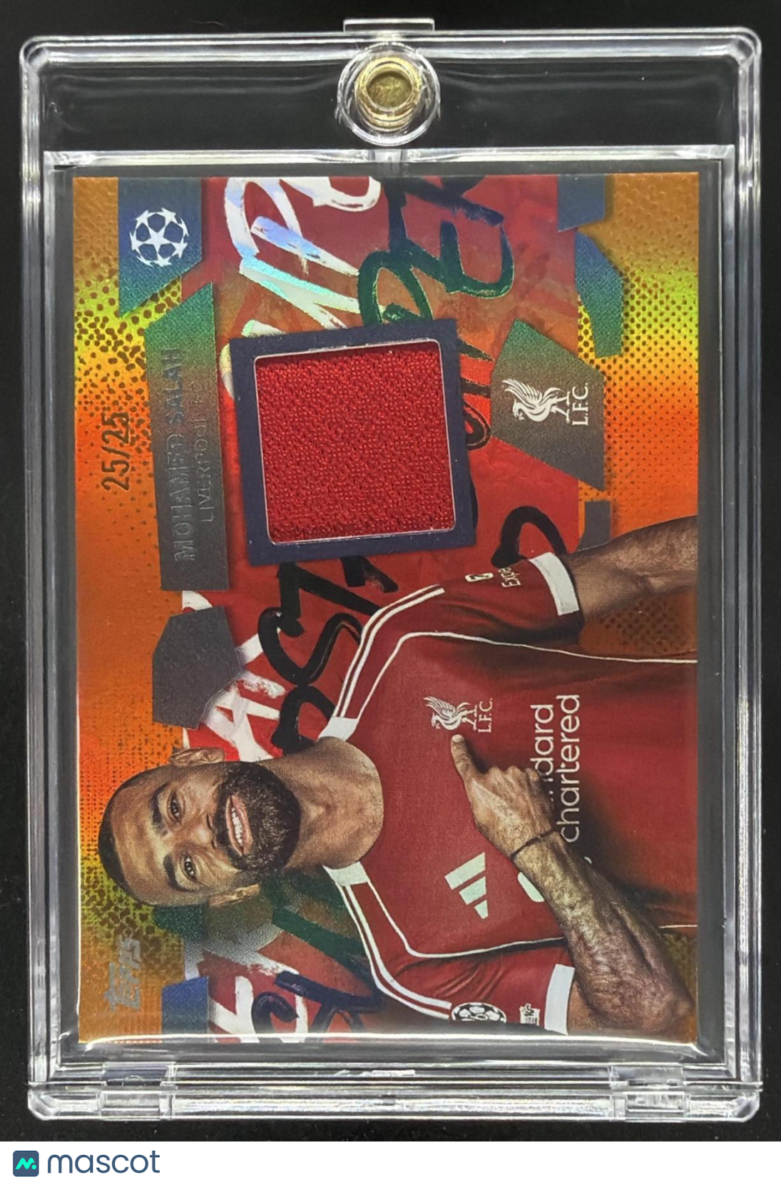 2025-26 Topps UEFA CC Mohamed Salah #TSR-MS Superstar Patch Orange Foil 25/25