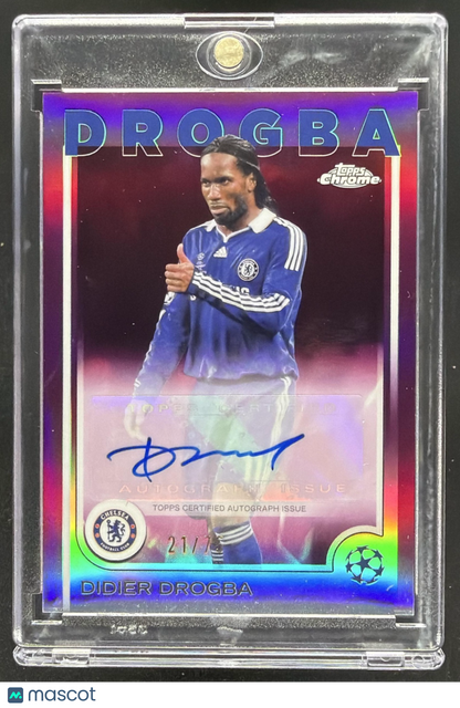 2024 Topps Chrome UEFA Club Competitions Didier Drogba #CA-DD Auto Magenta Refractor /75
