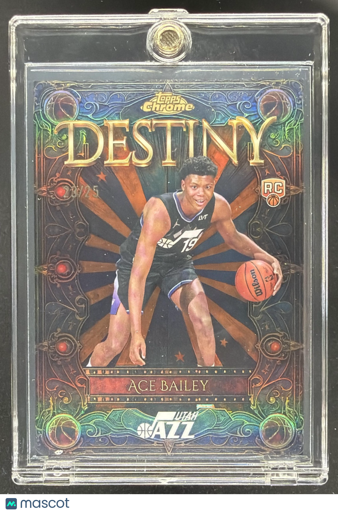 2025 Topps Chrome Ace Bailey #D-5 Destiny Orange /25 Rookie
