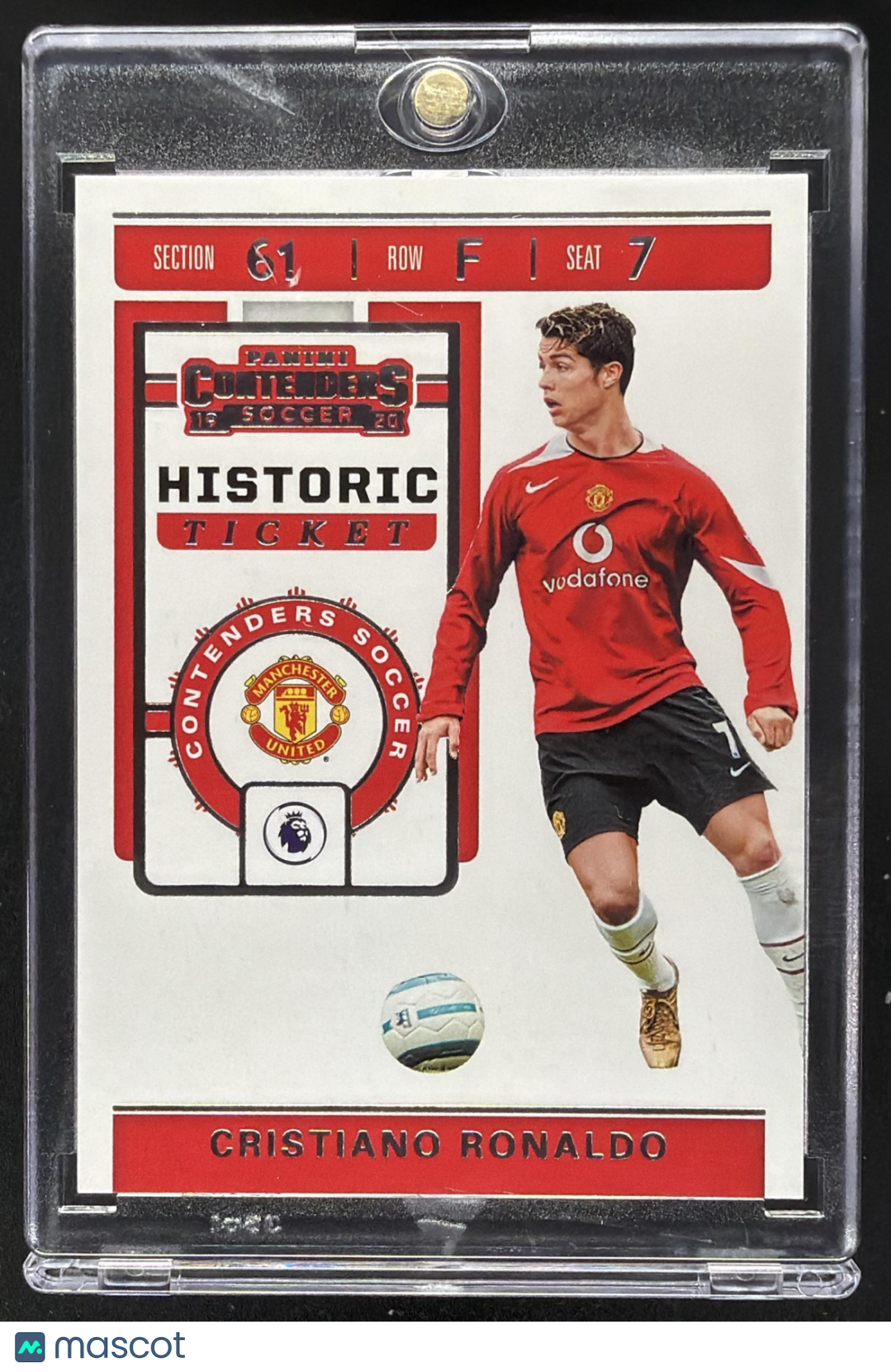 2019 Panini Chronicles Cristiano Ronaldo #HT-CR7 Contenders Historic Rookie Ticket