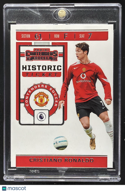 2019 Panini Chronicles Cristiano Ronaldo #HT-CR7 Contenders Historic Rookie Ticket