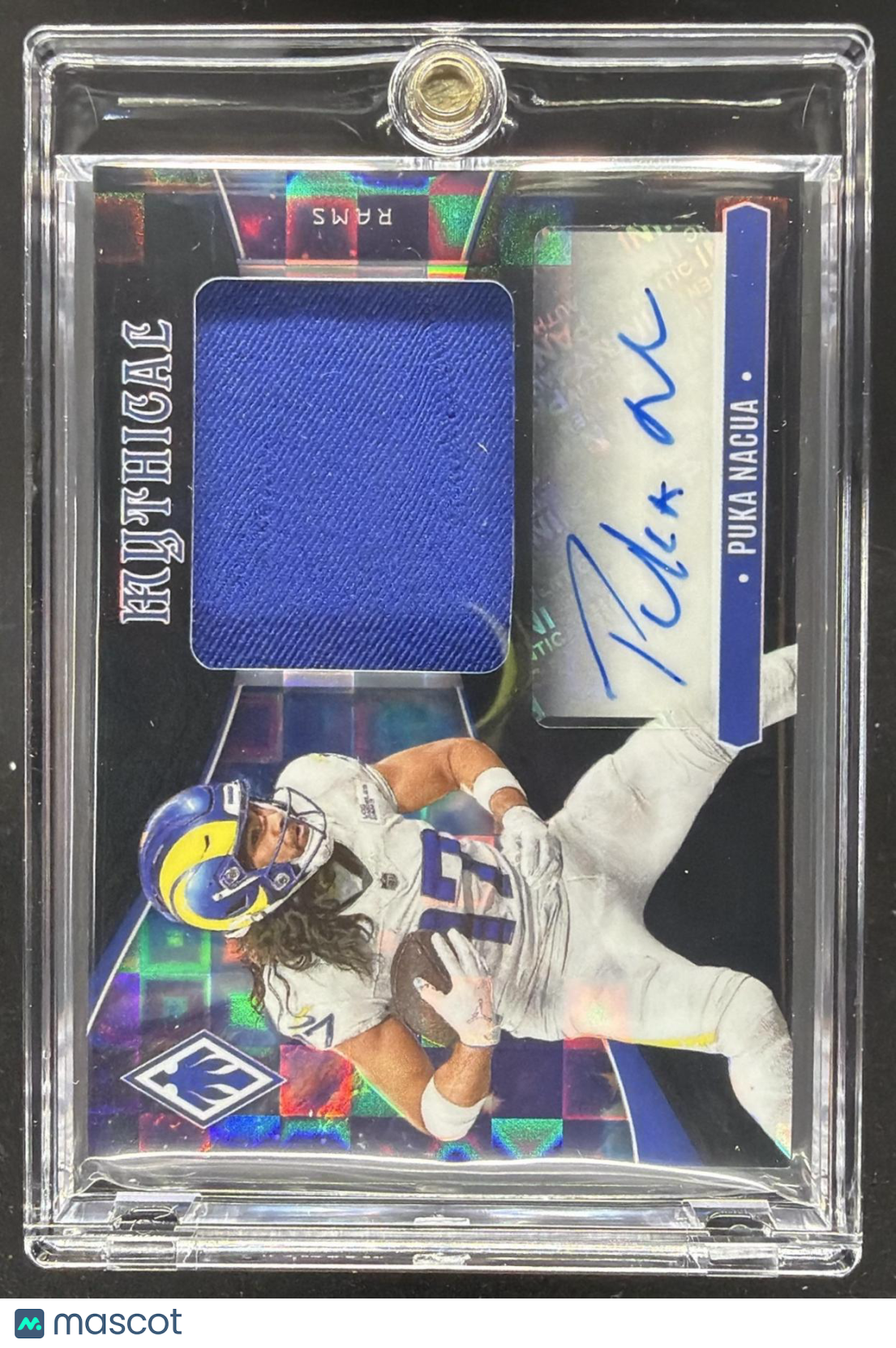 2025 Panini Phoenix Puka Nacua #MMA-PNA Mythical Materials Auto Pandora Prizm /99