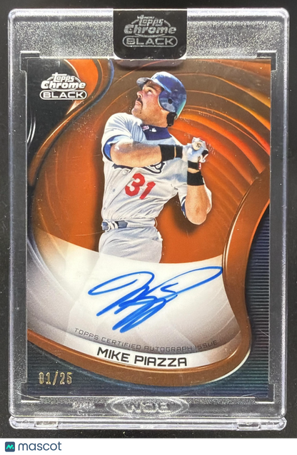 2023 Topps Chrome Black Mike Piazza #CBA-MP Auto Orange Refractor 1/25
