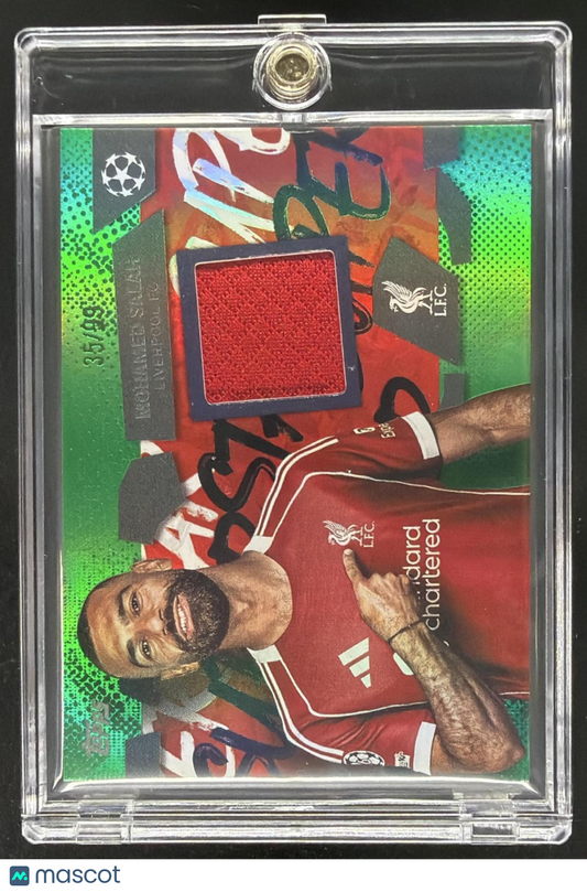 2025-26 Topps UEFA CC Mohamed Salah #TSR-MS Superstar Relics Green Foil 35/99
