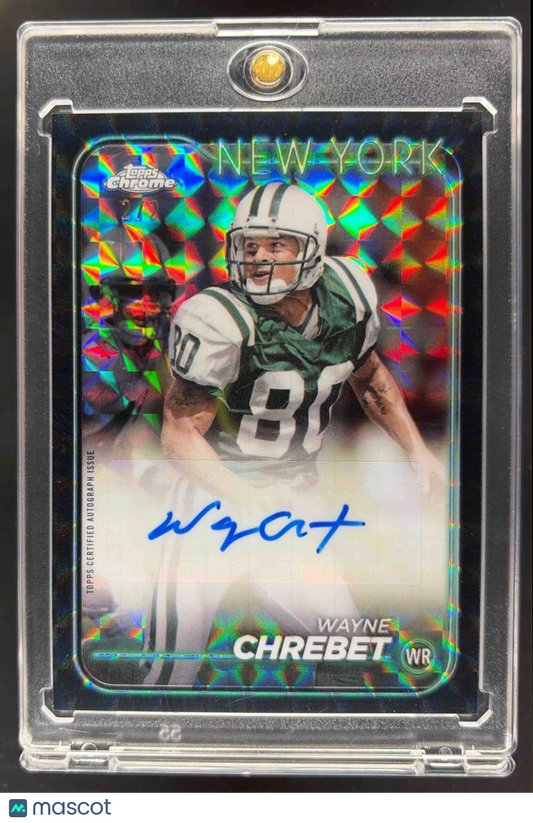2024 Topps Chrome Wayne Chrebet #BA-WCH Auto Black Geometric Refractor 1/2 Jets