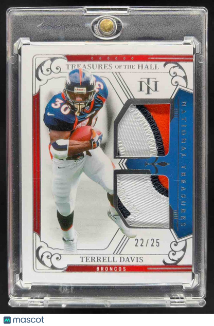 2025 Panini National Treasures Terrell Davis #TOTH-TDS of the Hall /25 MEM
