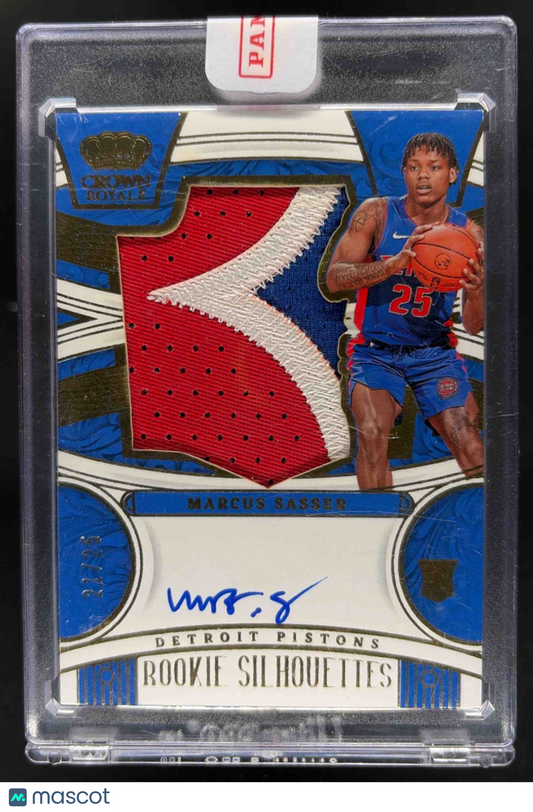 2023 Panini Crown Royale Marcus Sasser #113 Rookie Silhouettes Prime /25 Patch Auto RC