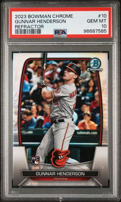 2023 Bowman Chrome Gunnar Henderson Refractor 261/499 PSA 10 RC