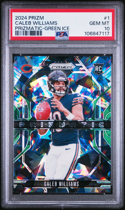 2024 Prizm Caleb Williams Prizmatic Green Ice PSA 10 RC