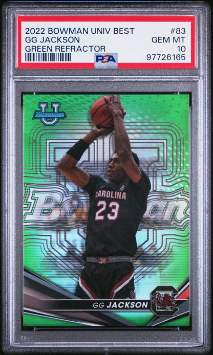 2022 Bowman University Best GG Jackson Green Refractor 41/99 PSA 10 POP 1
