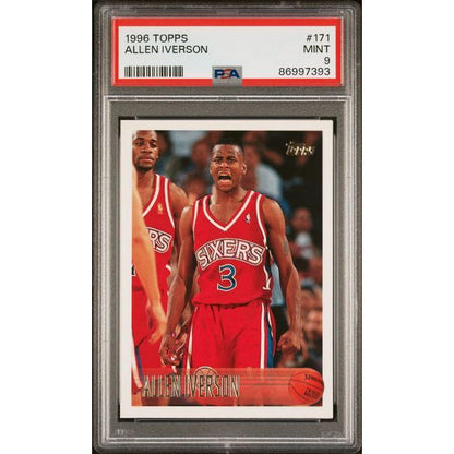 1996-97 Topps Allen Iverson 171 Rookie Psa 9