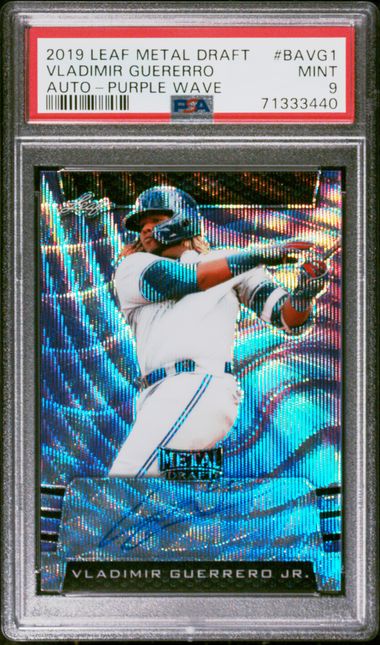 2019 Leaf Metal Draft Vladimir Guerrero JR. Purple Wave Auto #BAVG1 /15 PSA 9